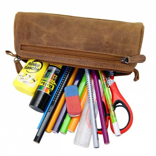 Cosmetic brush Democrit brown leather Cosmetic brush Democrit brown leather