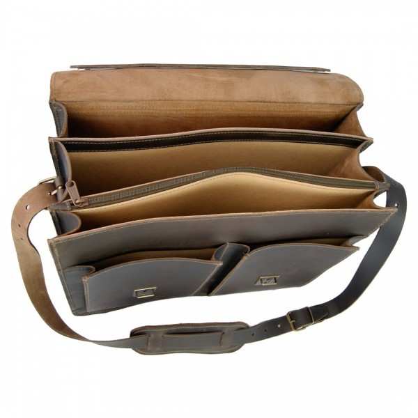 Briefcase leather brown inside 8086 30a Briefcase leather brown inside 8086 30a