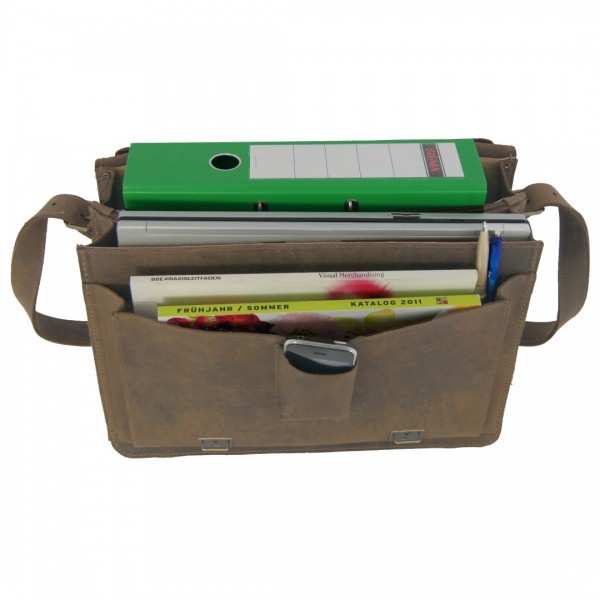 Brown leather notebook bag HERTZ Brown leather notebook bag HERTZ