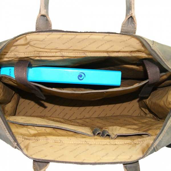 leather large laptop bag VAN GOGH in brown leather large laptop bag VAN GOGH in brown