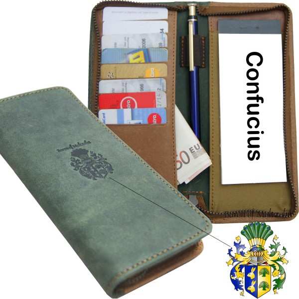 Credit card holder CONFUCIUS of olive-brown leather Credit card holder CONFUCIUS of olive-brown leather