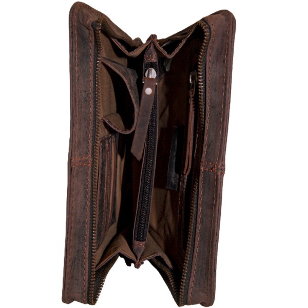 Handgelenktasche KANT aus braunem Leder Handgelenktasche KANT aus braunem Leder