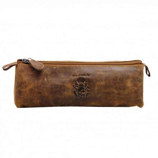 Brown leather pencil case DDEMOCRITUS Brown leather pencil case DDEMOCRITUS