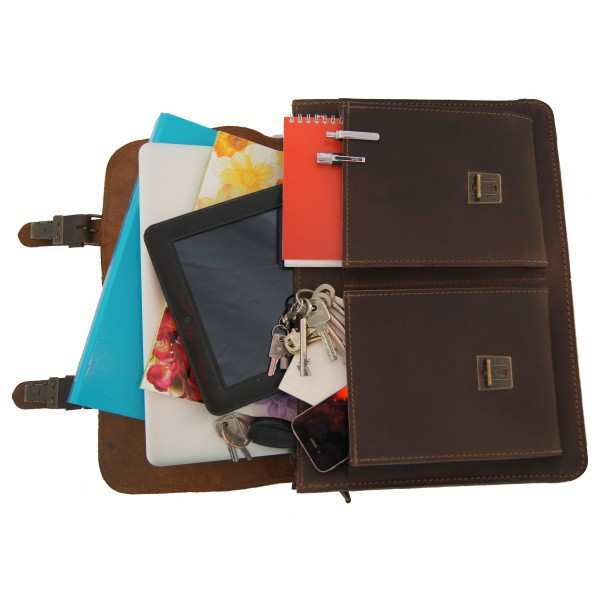 Notebook bag Galileo brown leather Notebook bag Galileo brown leather