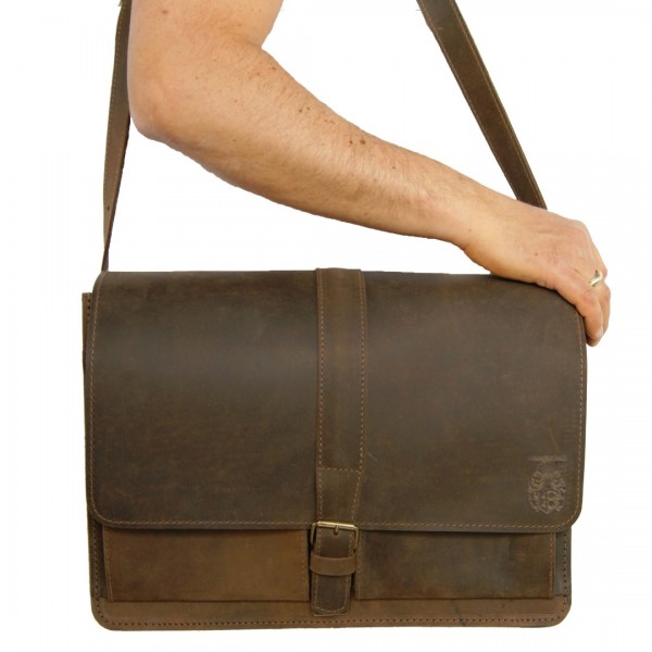 Umhängetasche Leder braun Schultergurt 386-26 Umhängetasche Leder braun Schultergurt 386-26