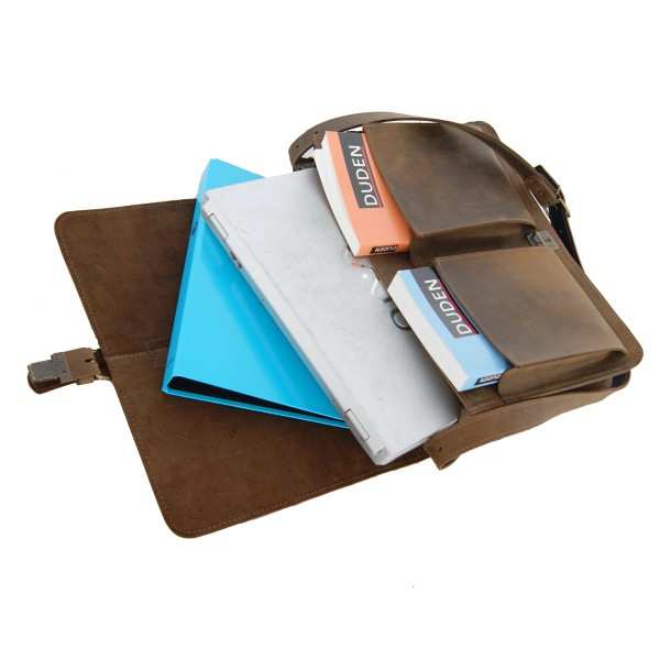 Brown leather big laptop bag PLANCK for the office Brown leather big laptop bag PLANCK for the office