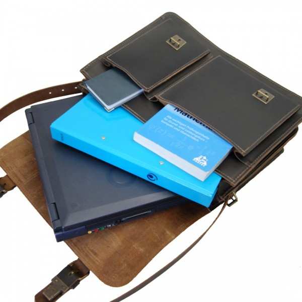 Brown leather shoulder bag FARADAY for the office Brown leather shoulder bag FARADAY for the office