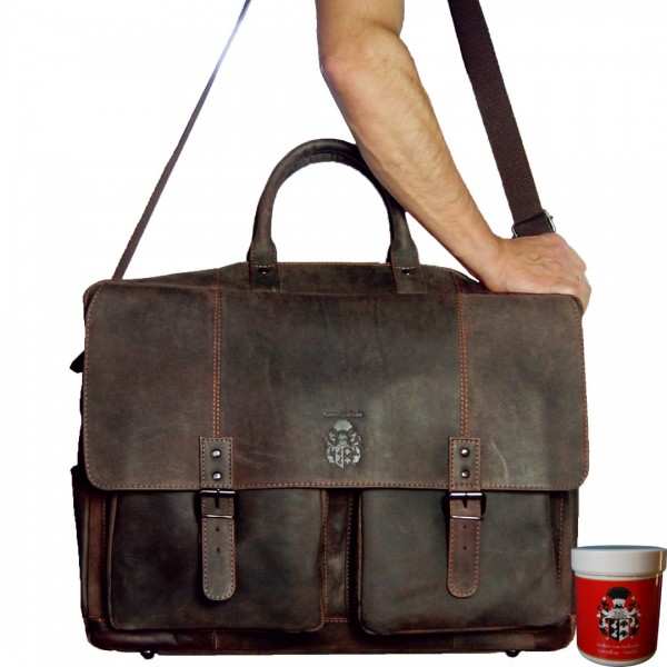 21 inch laptop bag in brown leather VAN GOGH 21 inch laptop bag in brown leather VAN GOGH