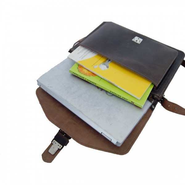 Brown leather briefcase HUBBLE Brown leather briefcase HUBBLE