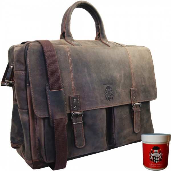 Huge 21 inch briefcase VAN GOGH of brown leather Huge 21 inch briefcase VAN GOGH of brown leather