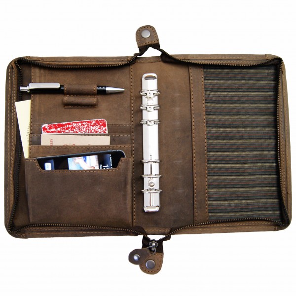 A6 Personal Ring binder GROPIUS brown leather A6 Personal Ring binder GROPIUS brown leather