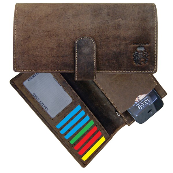 Men's wallet BERGGRUEN brown leather with iPhone-compartment Men's wallet BERGGRUEN brown leather with iPhone-compartment