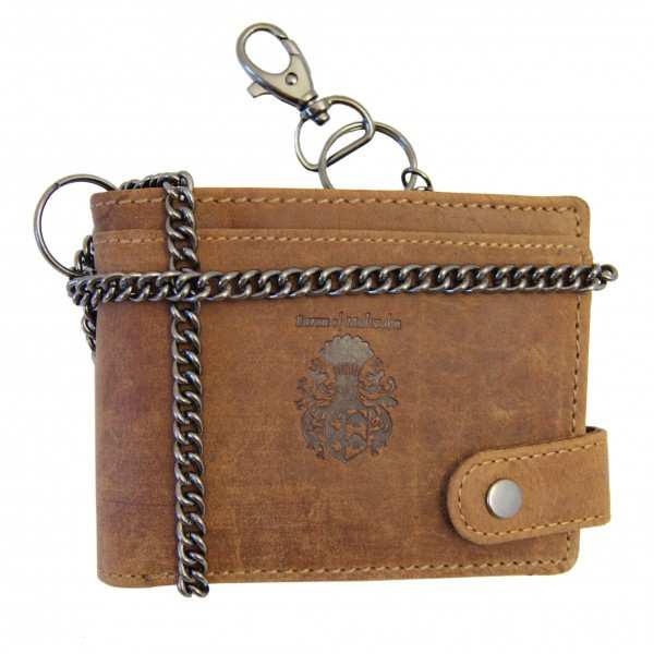 Geldbörse für Herren mit Kette Leder braun Geldbörse für Herren mit Kette Leder braun