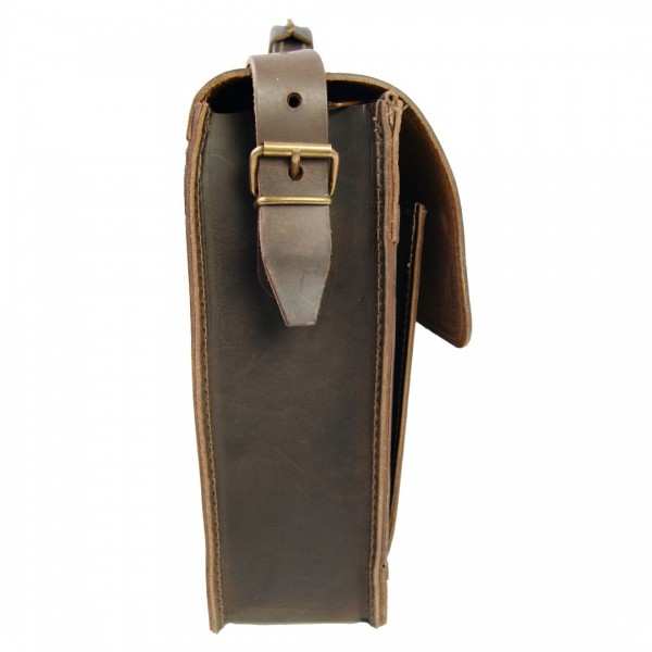 Brown business bag LEIBNIZ of leather Brown business bag LEIBNIZ of leather