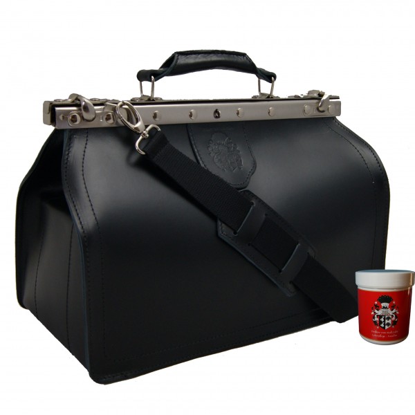 Doctors top handle bag BINGEN of black leather Doctors top handle bag BINGEN of black leather