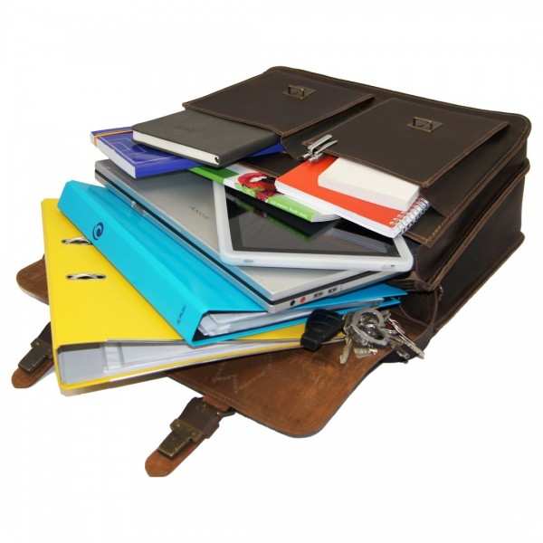 Briefcase leather brown inside 8086 12 Briefcase leather brown inside 8086 12