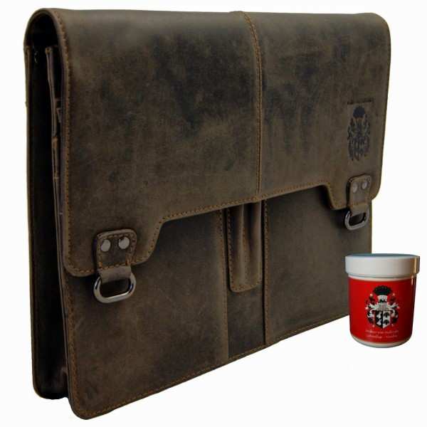 Briefcase folder CURIE of brown leather Briefcase folder CURIE of brown leather