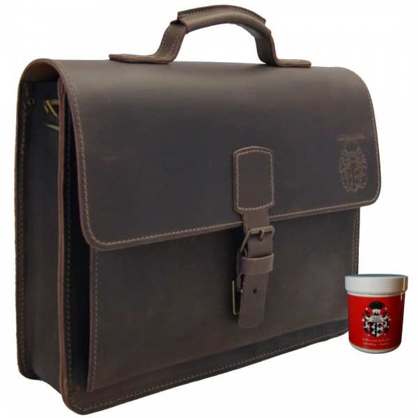 Briefcase LEIBNIZ of brown leather Briefcase LEIBNIZ of brown leather