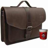 BARON of MALTZAHN Briefcase Business Bag Faraday Brown Leather Leather Care Made in Germany