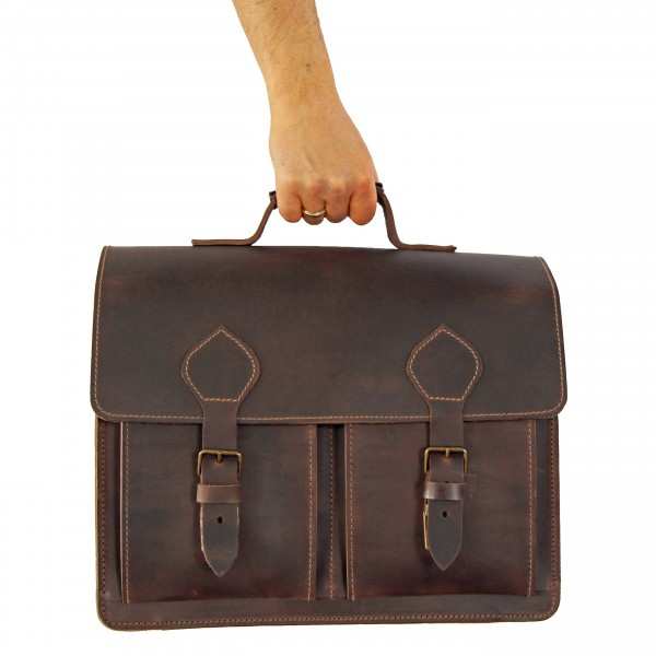 Laptop bag XXL brown leather Laptop bag XXL brown leather