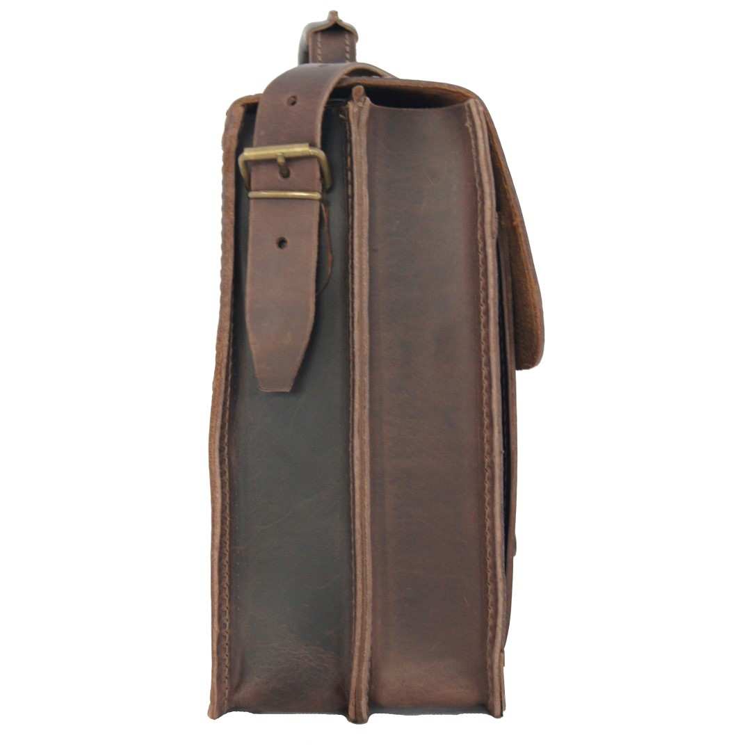 Laptop bag SHATTERHAND brown Wild-West-Leather BARON of MALTZAHN Briefcase
