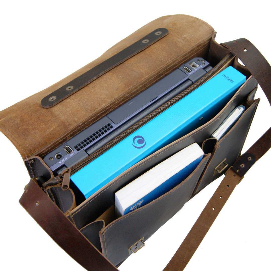 Briefcase FARADAY of leather - Made in Germany | BARON of MALTZAHN