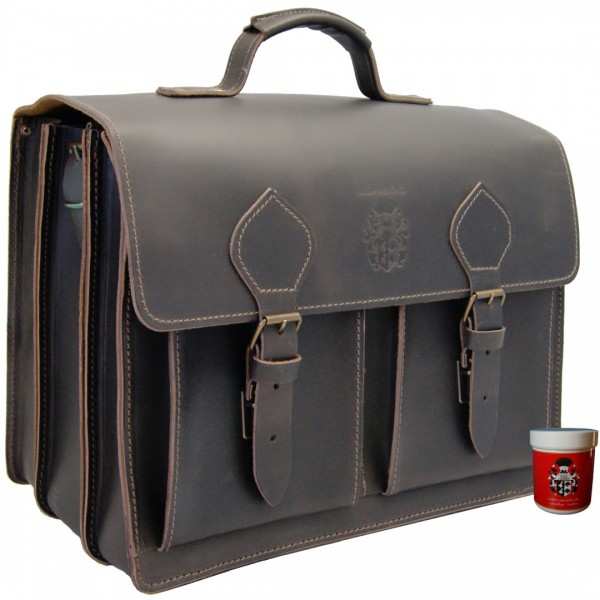 Briefcase Einstein brown leather 8086 30a Briefcase Einstein brown leather 8086 30a